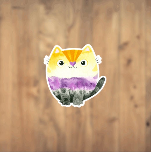 Pride Rainbow Cat Vinyl Sticker | Laptop Sticker | Tumbler Sticker | Phone Sticker | Water Bottle Sticker | Planner Sticker