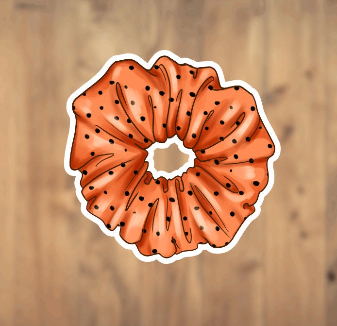 Scrunchy, Hair Tie, Vinyl Sticker, Halloween Scrunchy, Halloween Sticker, Spooky Season, Cute Stickers, Laptop Sticker, Tumbler Sticker